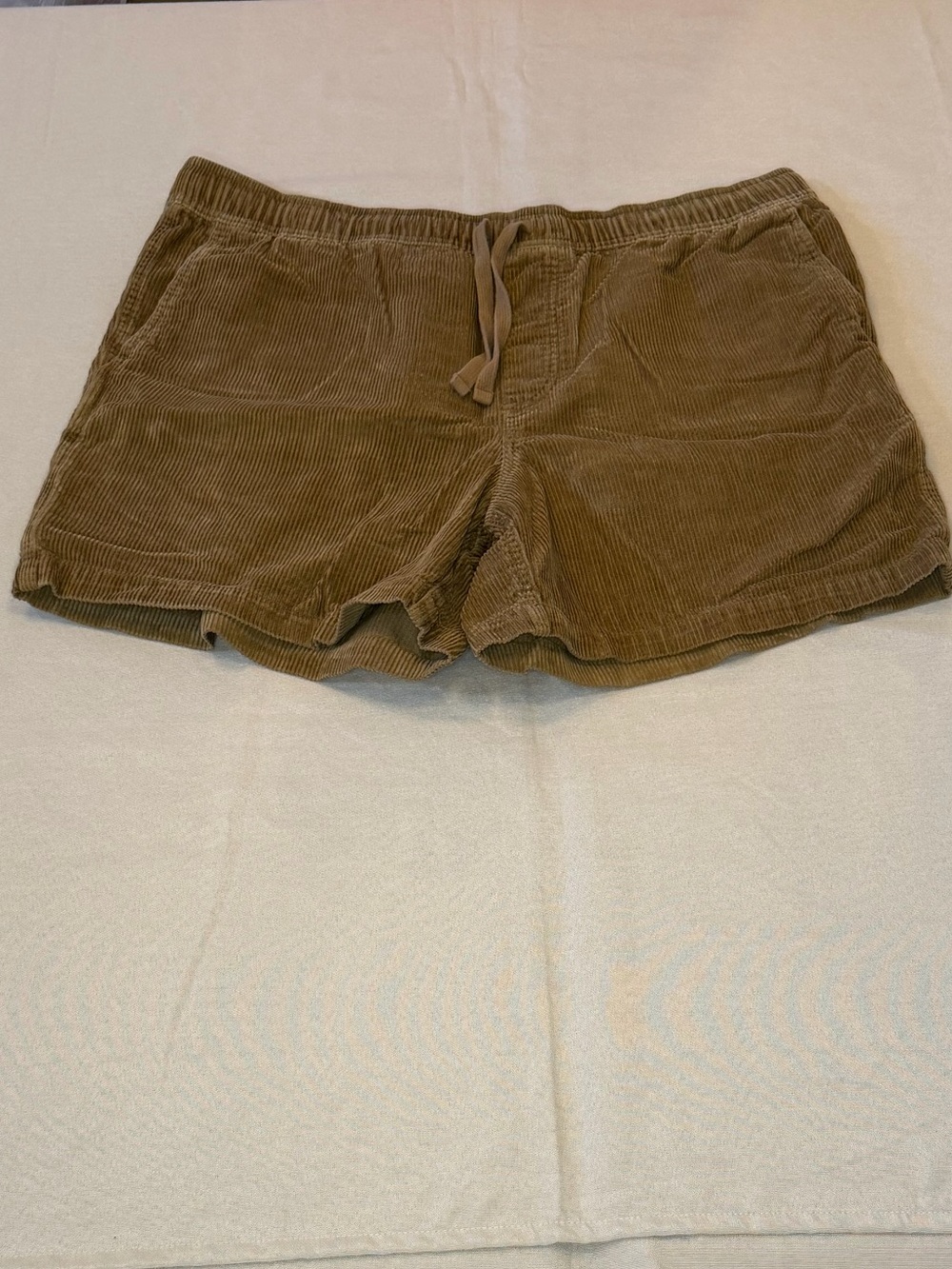 Original Use Men's Corduroy Drawstring Flat Front Shorts — Brown